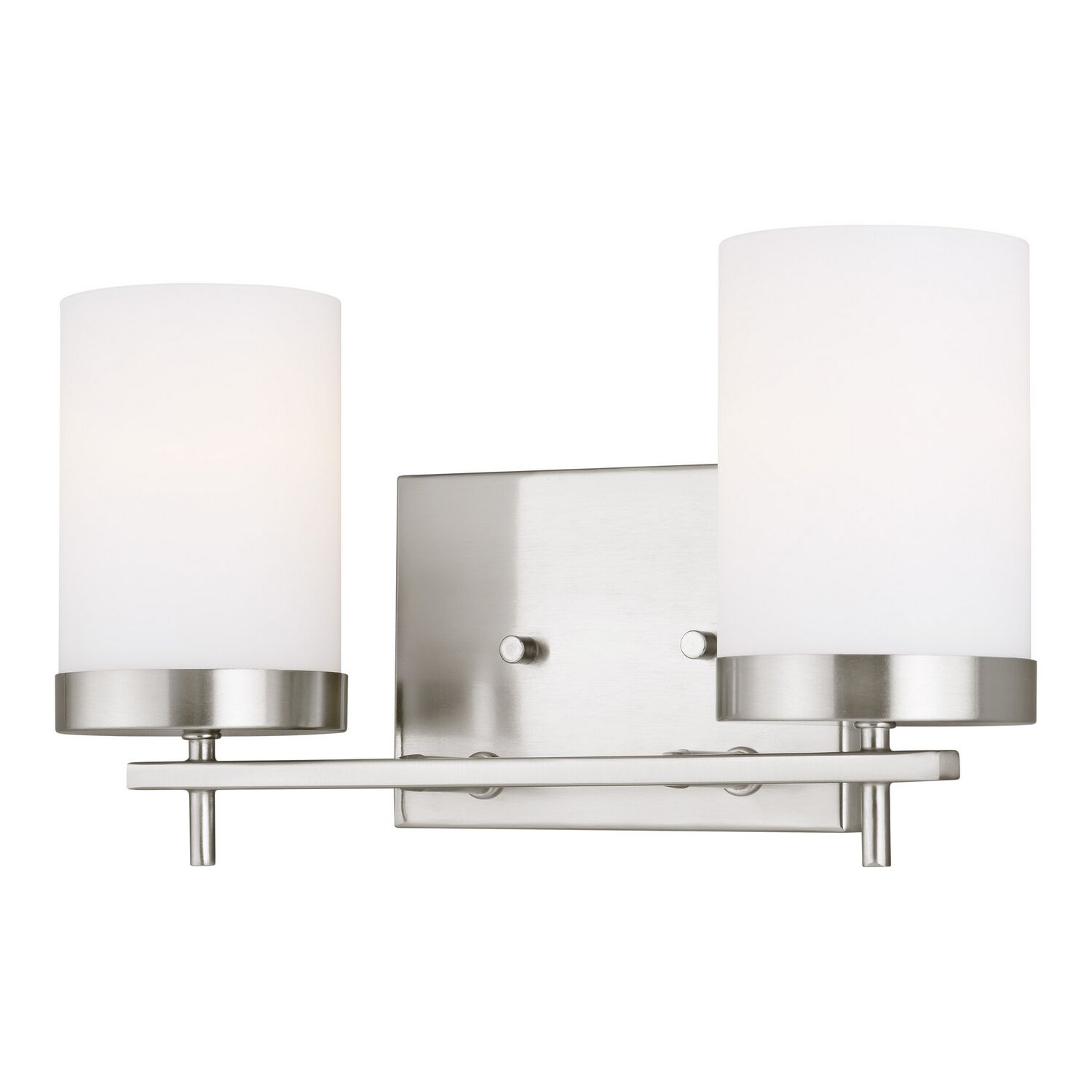 Brushed Nickel Two Light Wall Bath from the Zire Collection