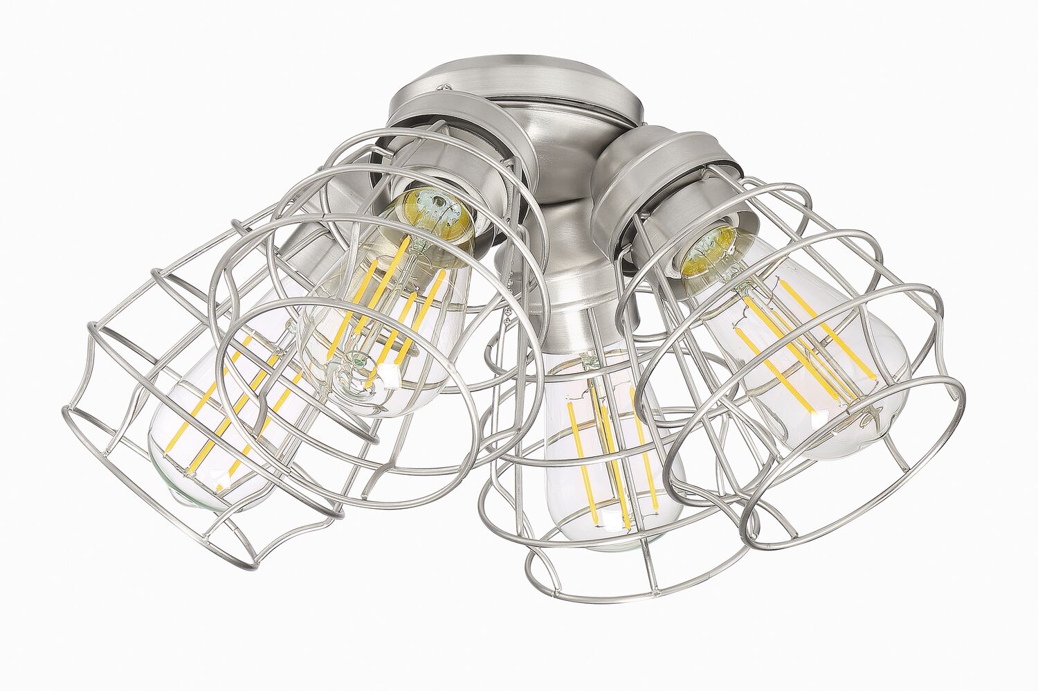 Brushed Polished Nickel LED Fan Light Kit from the Light Kit-Armed Collection