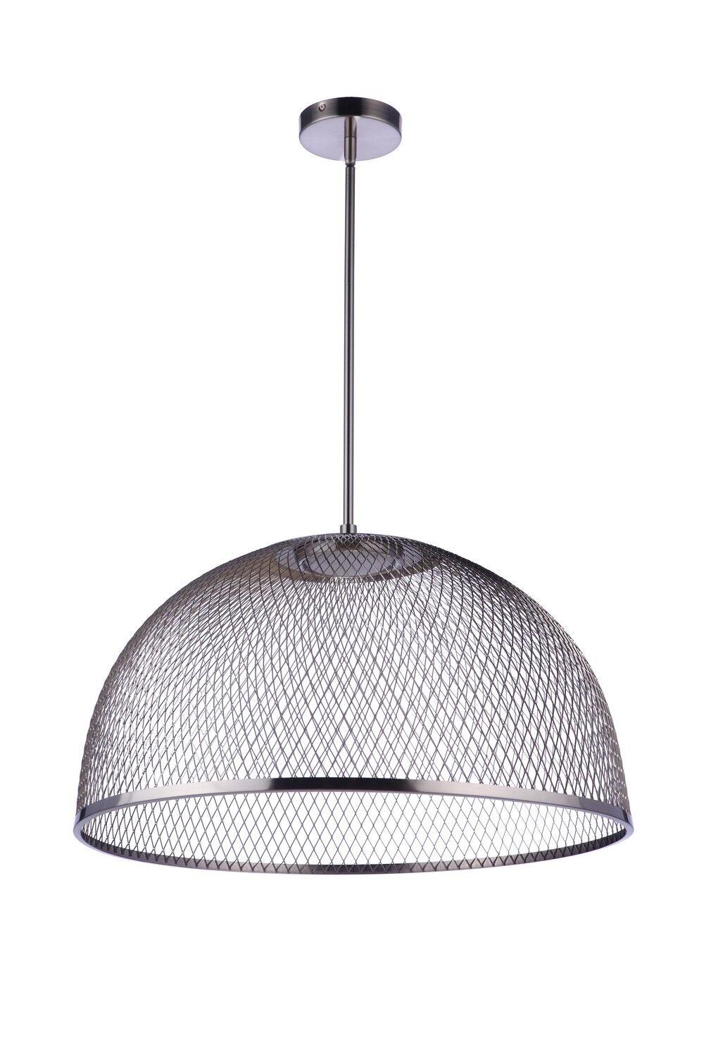 Brushed Polished Nickel LED Pendant from the Sculptural Statement Pendants Collection