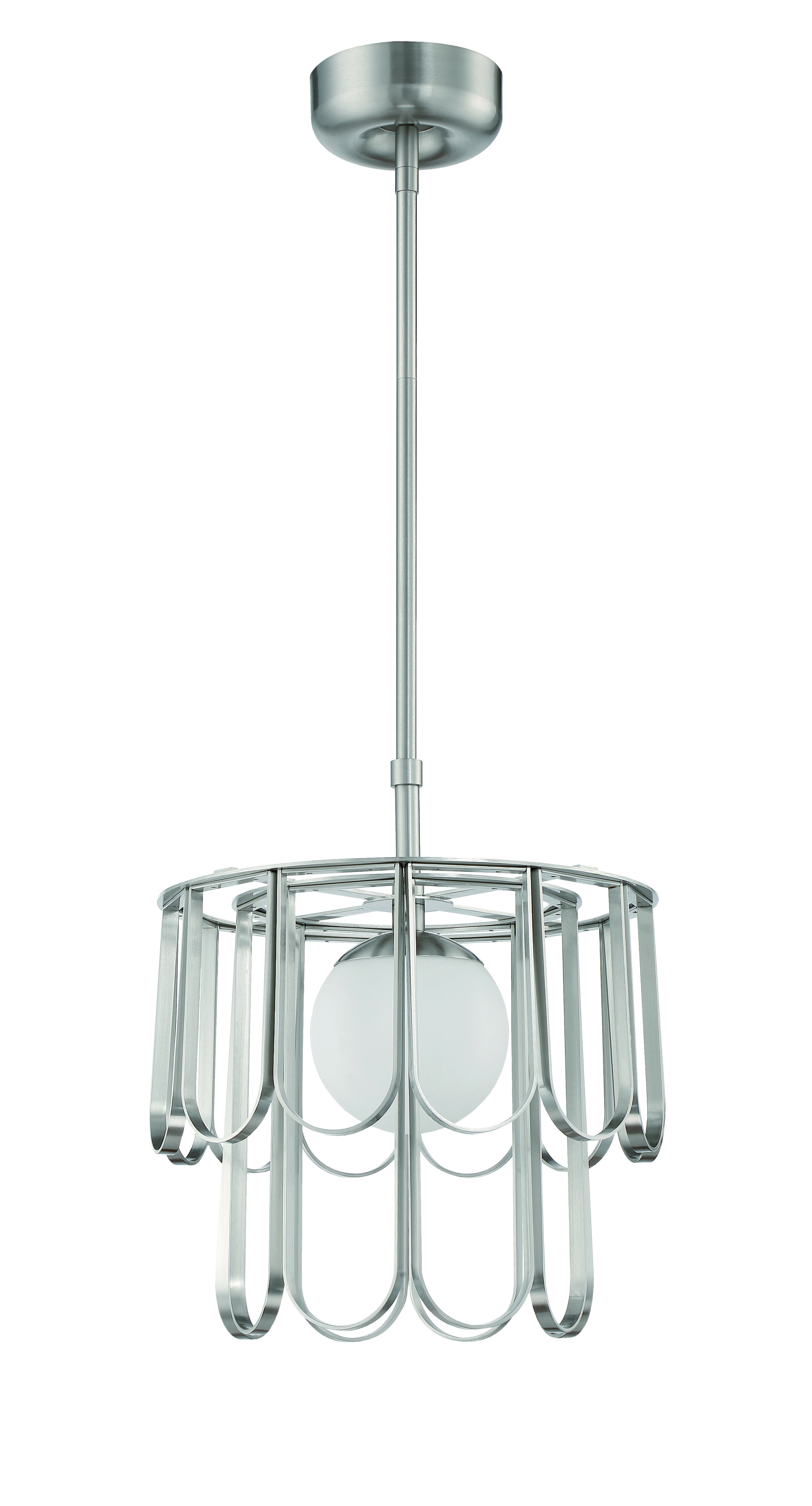 Brushed Polished Nickel One Light Pendant from the Melody Collection