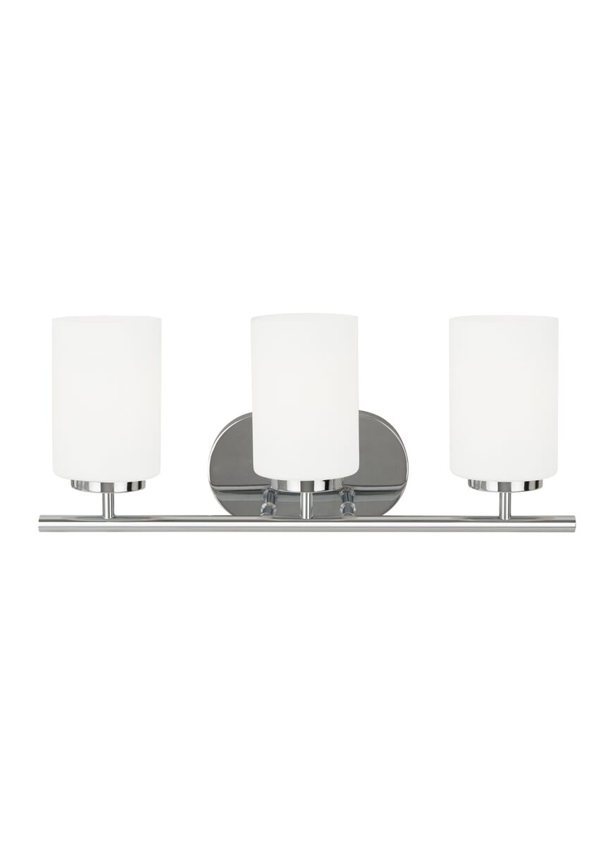 Chrome Three Light Wall Bath from the Oslo Collection