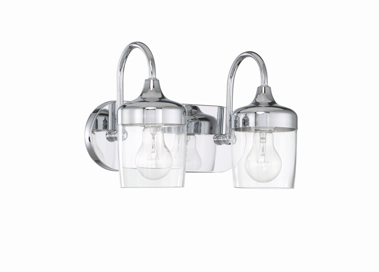 Chrome Two Light Vanity from the Wrenn Collection