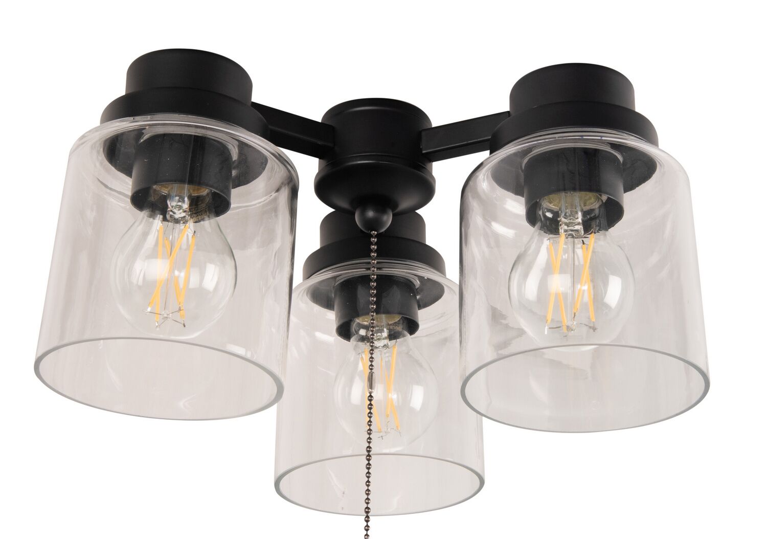 Flat Black LED Ceiling Fan Light Kit from the Light Kit-Armed Collection