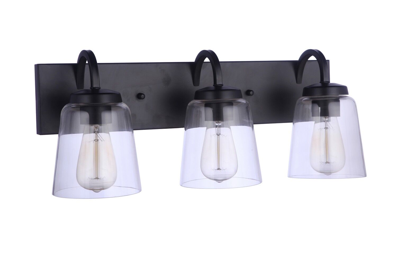 Flat Black Three Light Vanity from the Elsa Collection