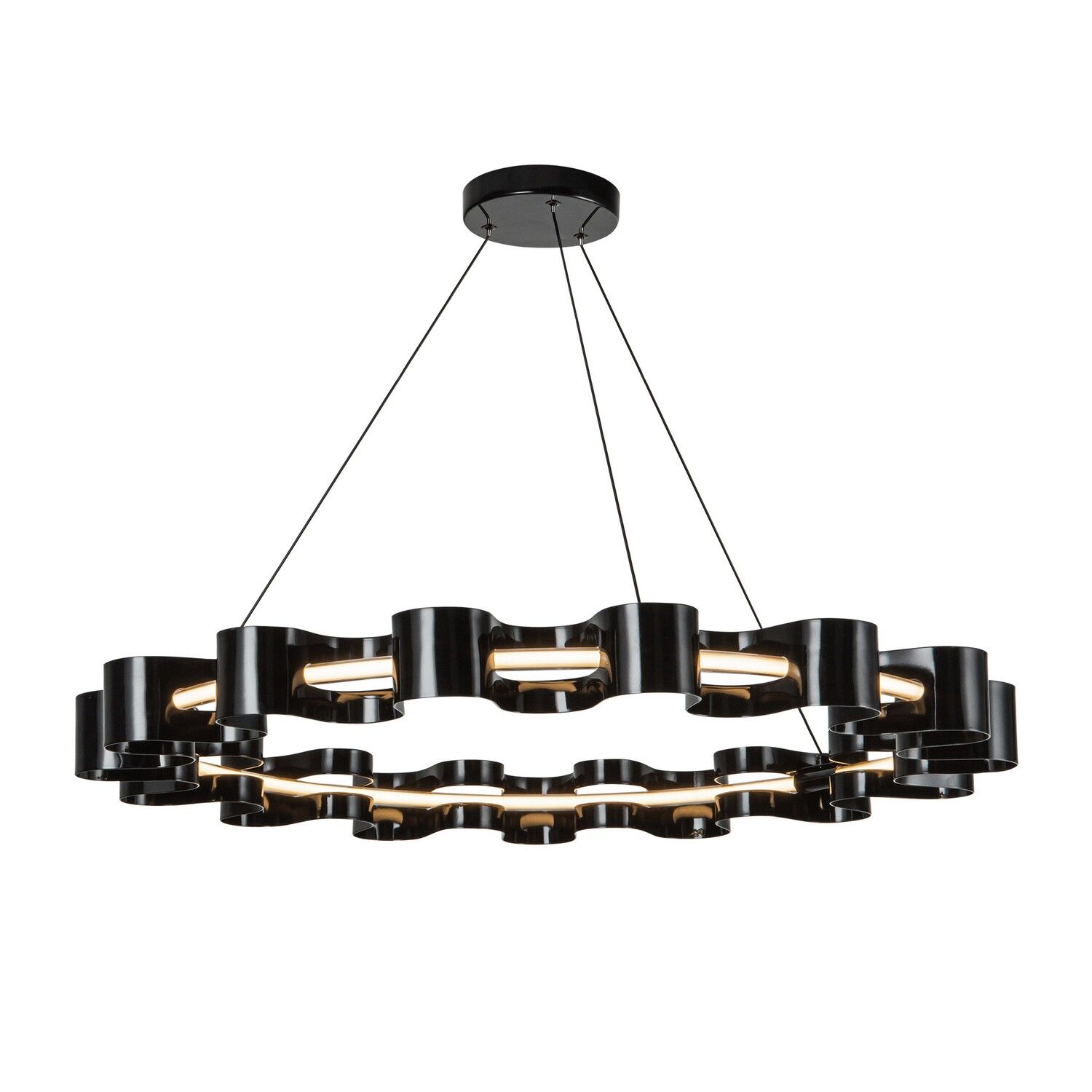 Gloss Black LED Chandelier from the Nami Collection