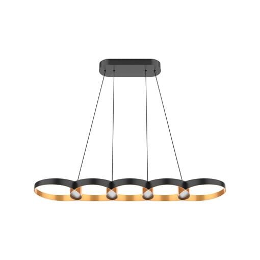 Kuzco Maestro Linear Pendant in Black with Gold