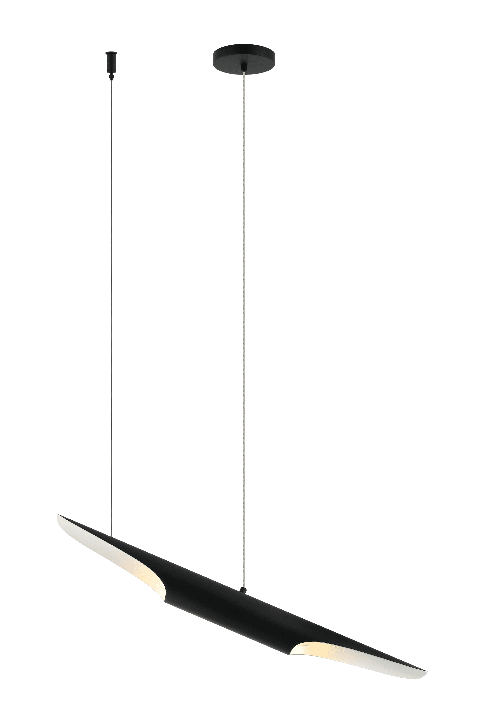 Matte Black Two Light Chandelier from the Stylus Collection
