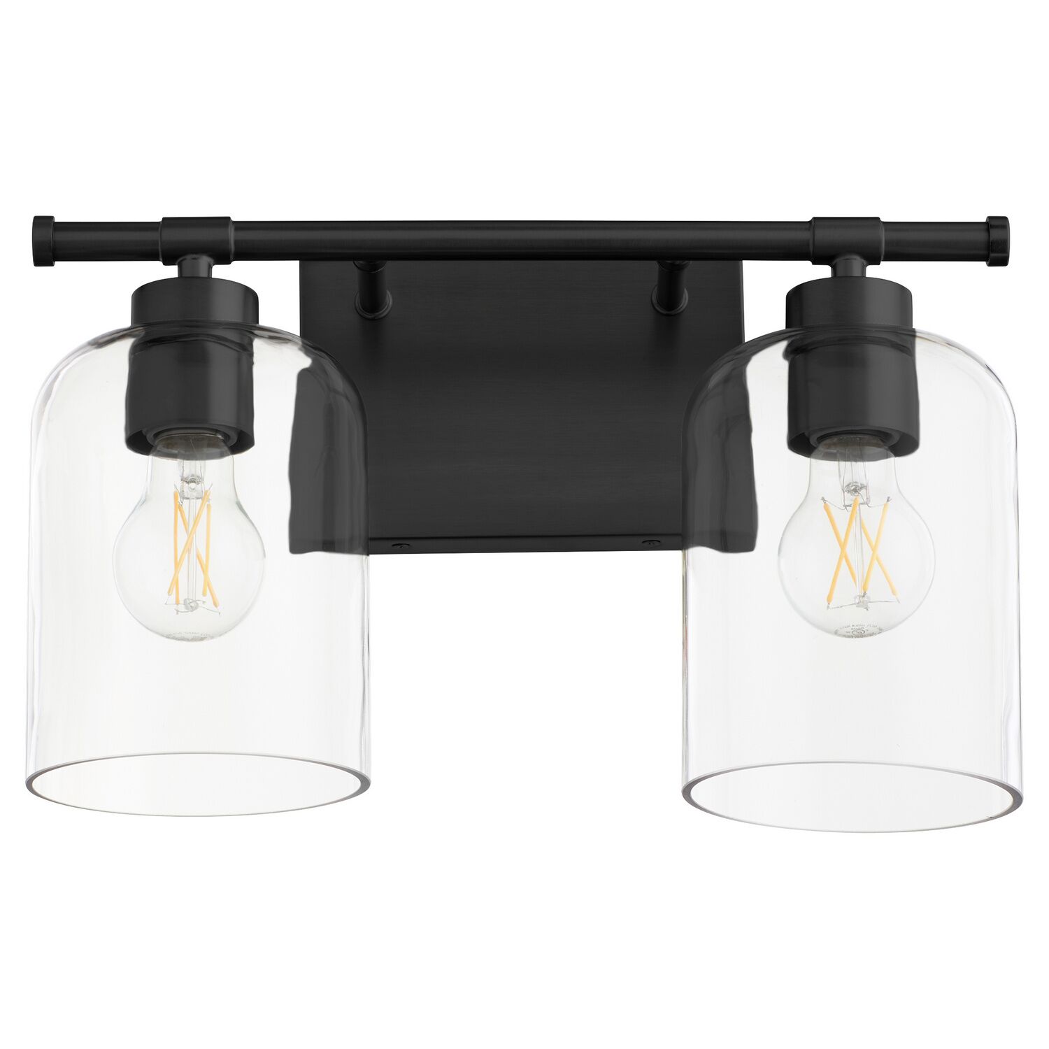 Matte Black Two Light Vanity from the Tribute Collection