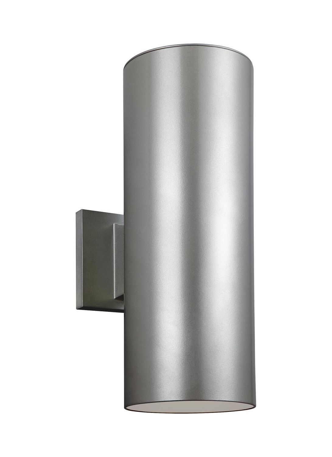 Painted Brushed Nickel LED Outdoor Wall Lantern from the Outdoor Cylinders Collection