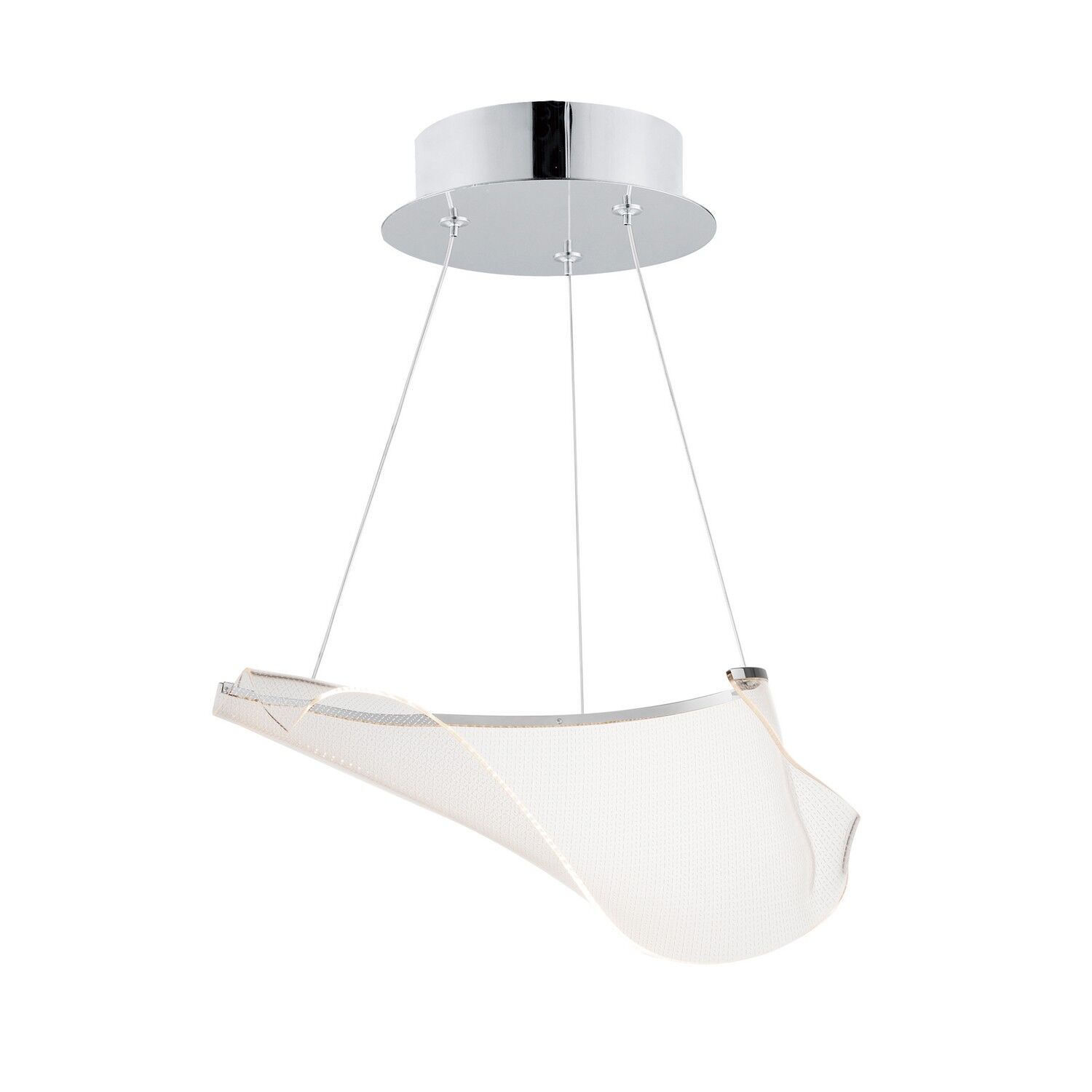 Polished Chrome LED Pendant from the Rinkle Collection