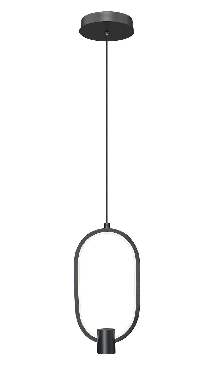Saros 1-Light LED Pendant in Matte Black