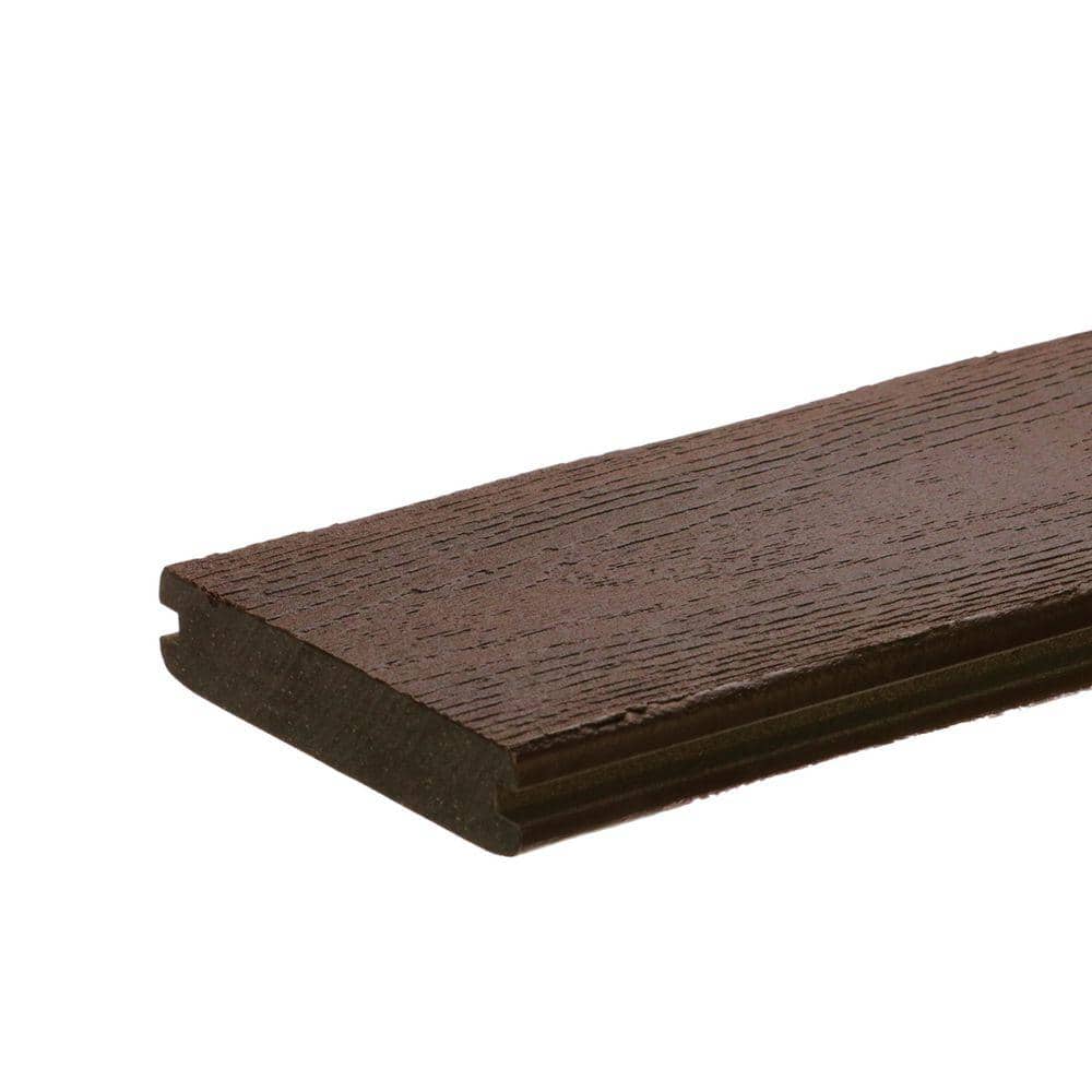 Optima 1 in. x 5.25 in. x 3 in. Sedona Red Composite Deck Board Sample